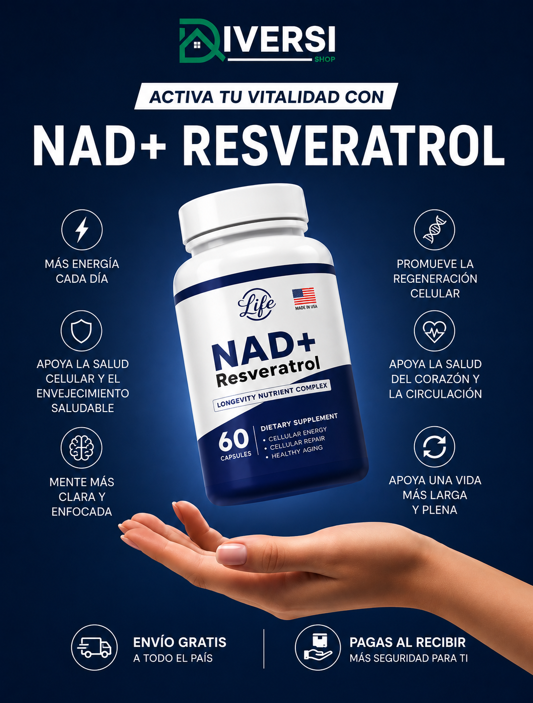 NAD+ Resveratrol | Recarga tu Energía y Desafía el Tiempo ⚡✨