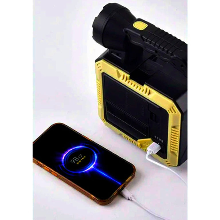 LINTERNA 4 EN 1: Linterna, lampara Led, Caja de Herramientas y Cargador