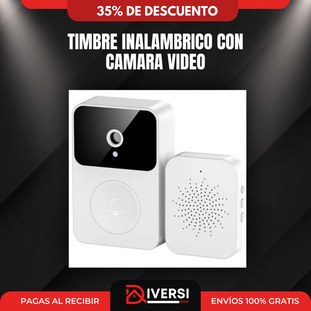 TIMBRE INALAMBRICO INTELIGENTE CON VIDEO Y MICROFONO EN VIVO HD