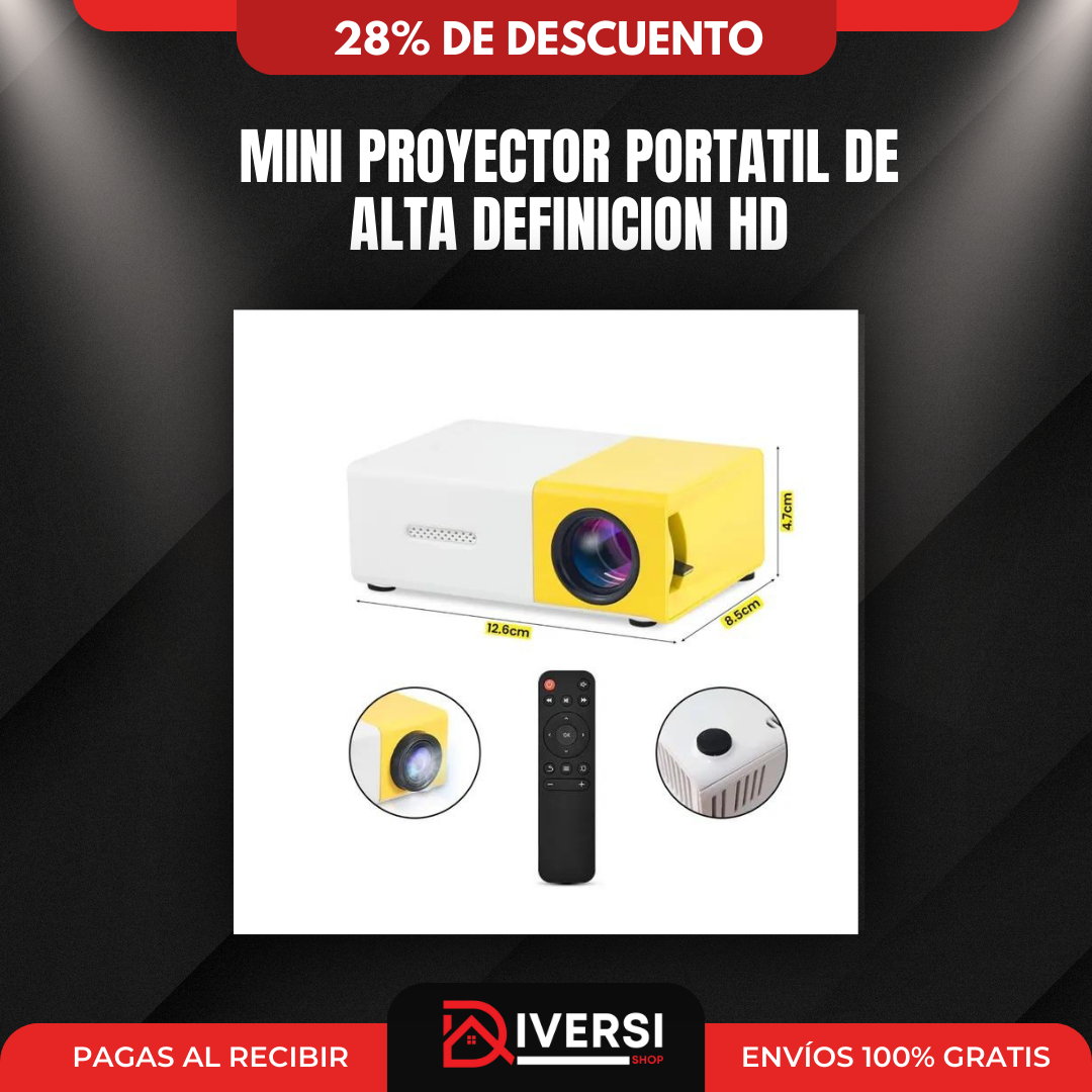 MINI PROYECTOR PORTATIL DE  ALTA DEFINICION HD