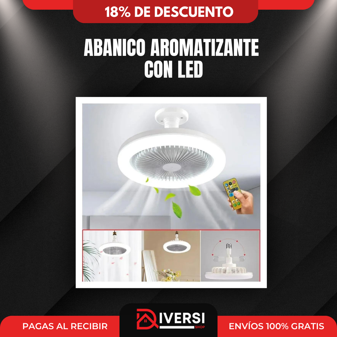 ABANICO AROMATIZANTE CON LED