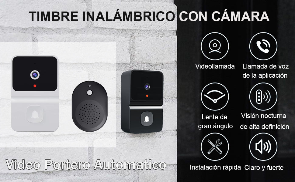 TIMBRE INALAMBRICO INTELIGENTE CON VIDEO Y MICROFONO EN VIVO HD - seguridad en tu puerta para ti y los tuyos