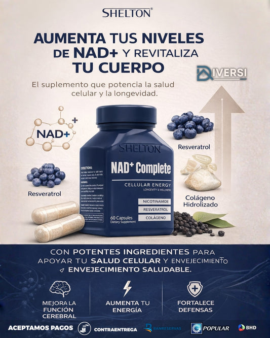 NAD+ Complete SHELTON (60 Cápsulas) | Fórmula Avanzada para Energía y Bienestar Total