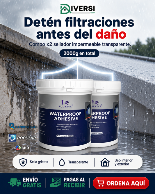 Combo 2 Selladores Impermeables Transparente 2000g – Alta Resistencia: 💧🛑 ¡Protege tu Hogar Antes de Que las Filtraciones lo Dañen Todo!