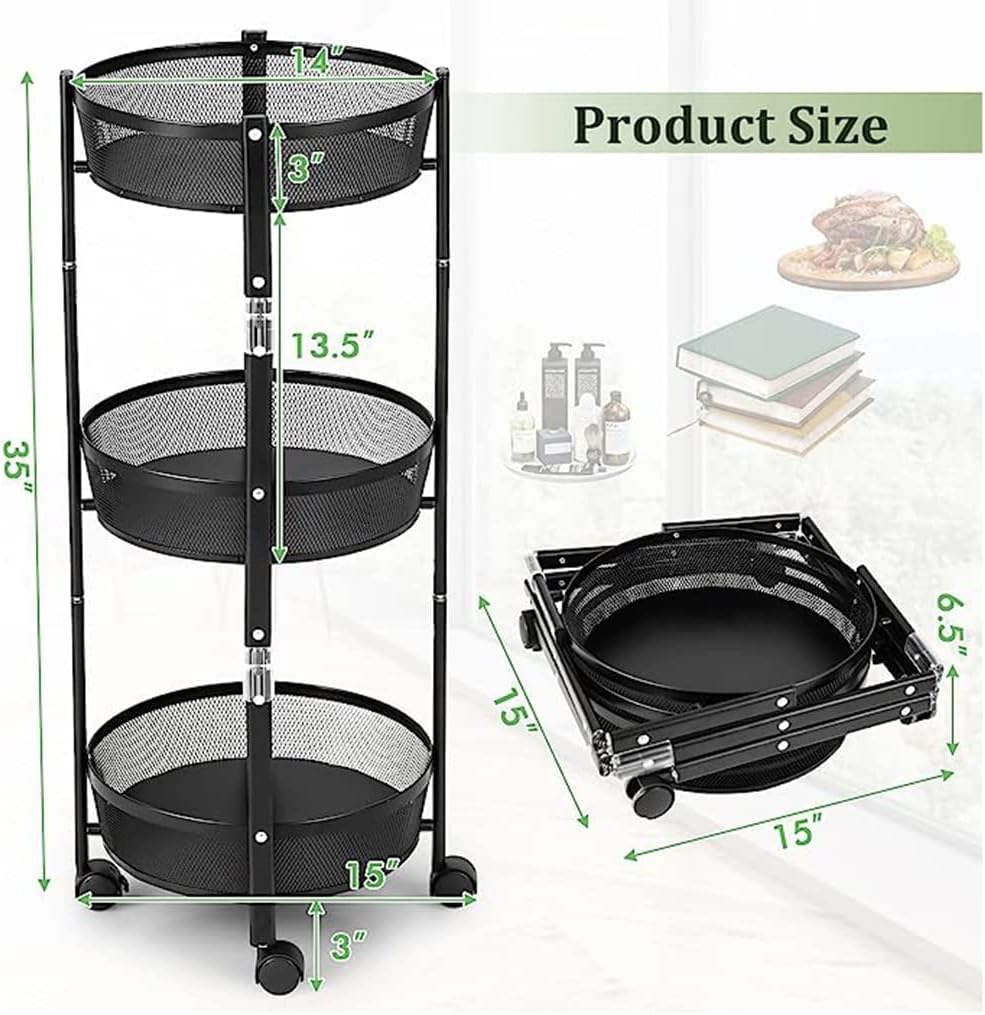 ORGANIZADOR DE COCINA 3 NIVELES- REONDO Y PLEGABLE