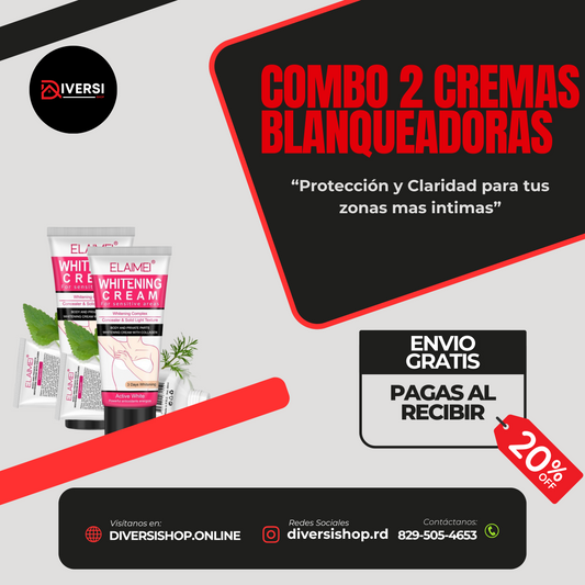 COMBO 2 CREMAS BLANQUEADORAS - Protección y Claridad para tus zonas mas intimas