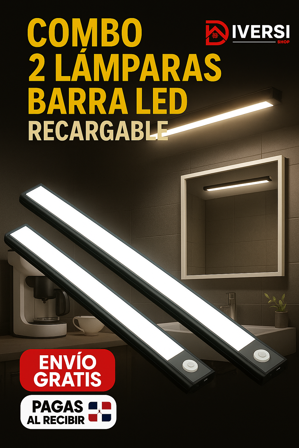 COMBO 2 BARRAS LED RECARGABLES - ¡Ilumina tu hogar de forma inteligente y sin cables!