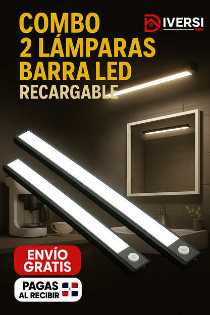COMBO 2 BARRAS LED RECARGABLES - ¡Ilumina tu hogar de forma inteligente y sin cables!