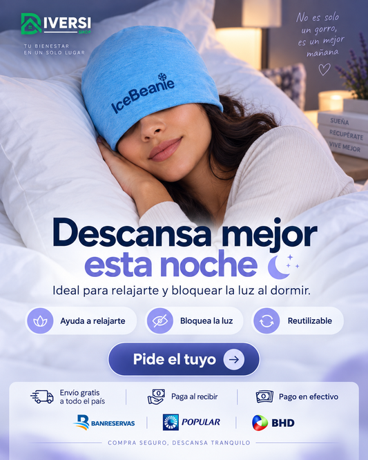 IceBeanie™ Gorro Terapéutico para Migrañas | Olvidate de esas doloras migrañas, Alivio natural y efectivo del dolor