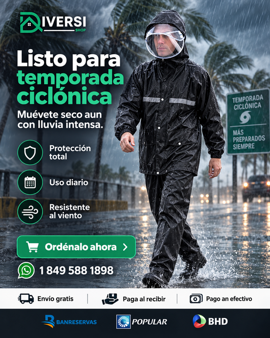 Traje Impermeabilizador con Visera Removible | Prepárate para la Lluvia sin Detener tu Día