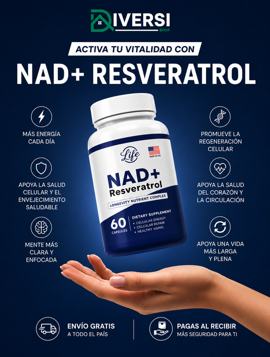 NAD+ Resveratrol | Recarga tu Energía y Desafía el Tiempo ⚡✨