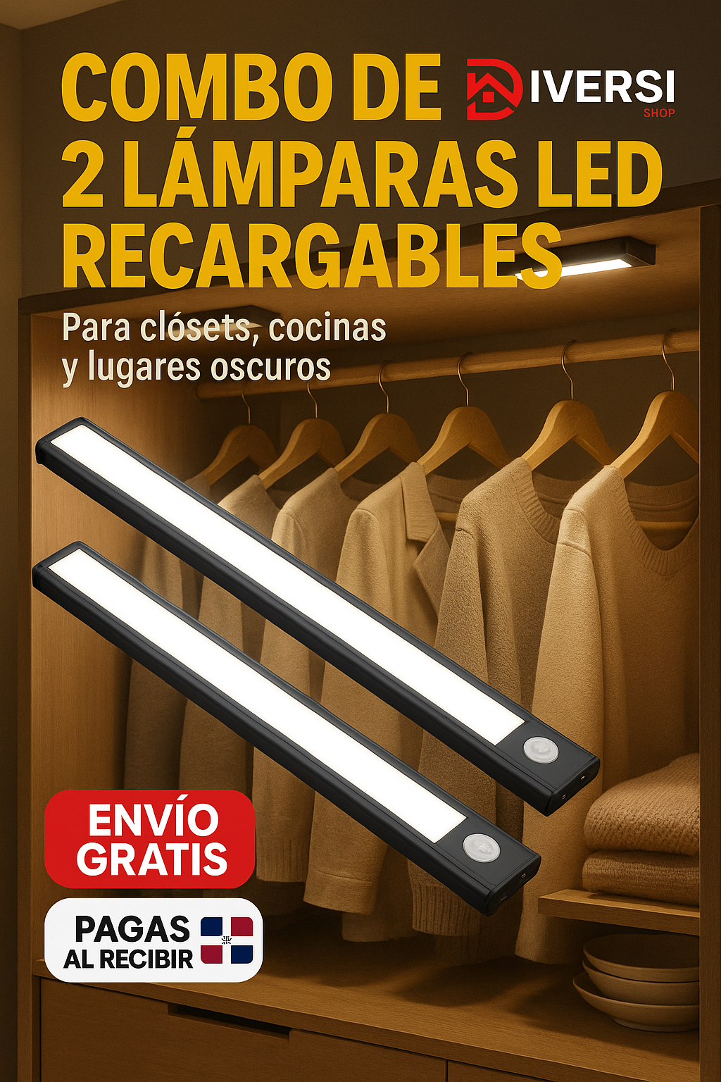COMBO 2 BARRAS LED RECARGABLES - ¡Ilumina tu hogar de forma inteligente y sin cables!