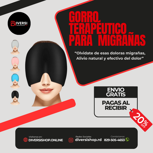 GORRO TERAPÉUTICO PARA MIGRAÑAS - Olvidate de esas doloras migrañas, Alivio natural y efectivo del dolor