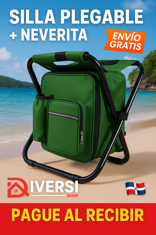 SILLA PLEGABLE CON NEVERITA TERMICA - 🪑❄️ ¡Silla con neverita integrada! Lleva tu comodidad y tus frías a donde quieras