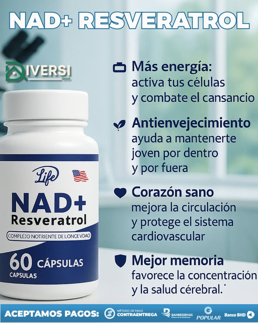 NAD+ Resveratrol | Energía y Juventud en Cada Cápsula