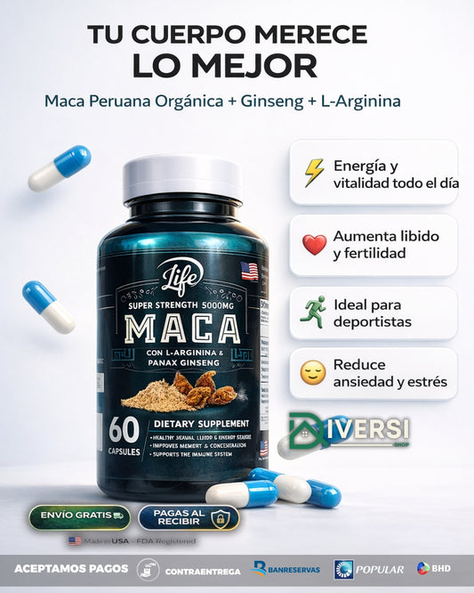 MACA PREMIUM 60 CÁPSULAS | Energía, Libido y Vitalidad Natural