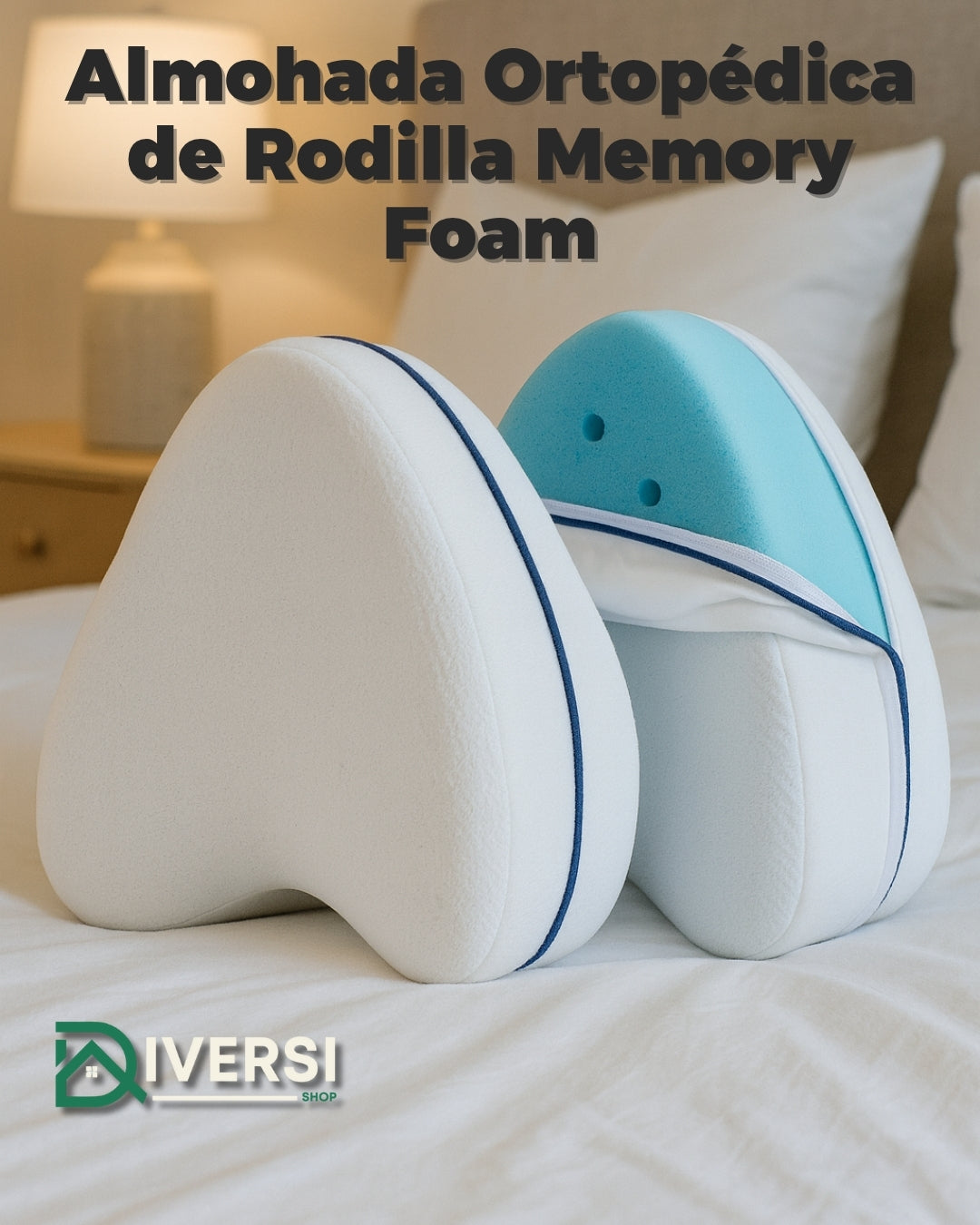 Almohada Ortopédica de Rodilla Memory Foam | Alivio Real para Rodillas y Espalda