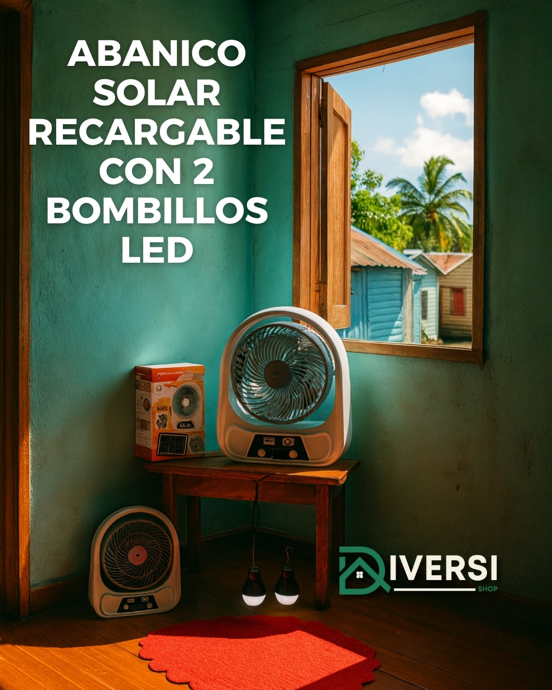 ABANICO SOLAR RECARGABLE | El abanico solar que te refresca, alumbra y carga tu celular