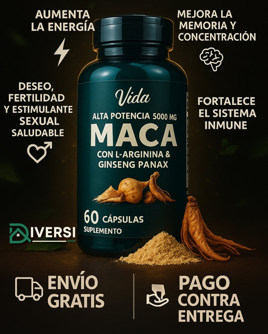 MACA PREMIUM 60 CÁPSULAS | Energía, Libido y Vitalidad Natural