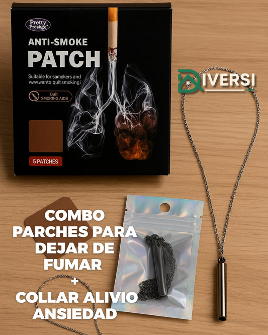 3 CAJAS PARCHES PARA DEJAR DE FUMAR + COLLAR ALIVIO ANSIEDAD