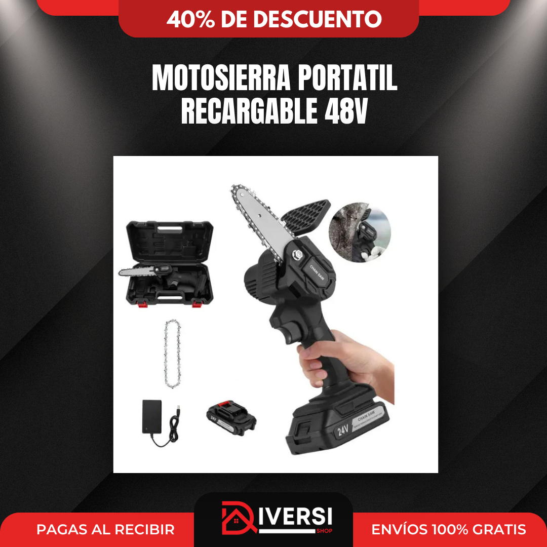 MINI MOTOSIERRA PORTATIL RECARGABLE 48V