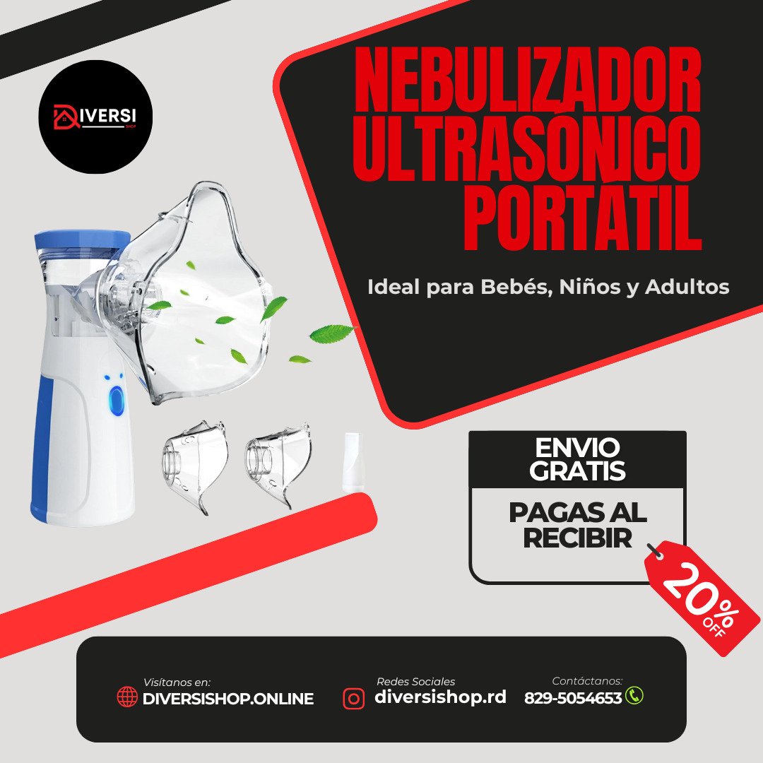 Nebulizador Ultrasónico Portátil  – Ideal para Bebés, Niños y Adultos