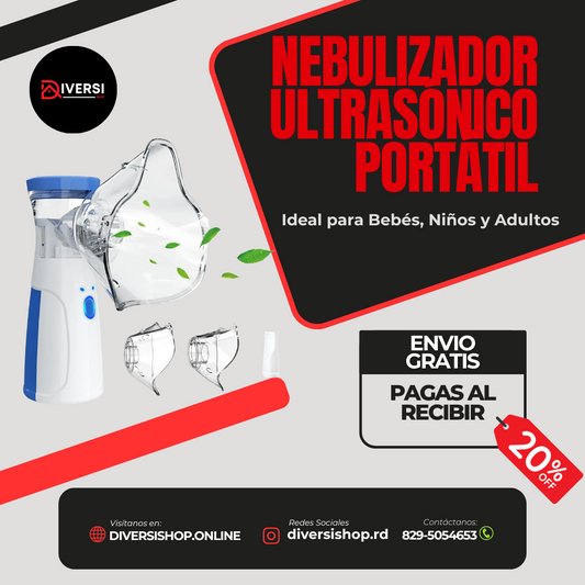 Nebulizador Ultrasónico Portátil  – Ideal para Bebés, Niños y Adultos