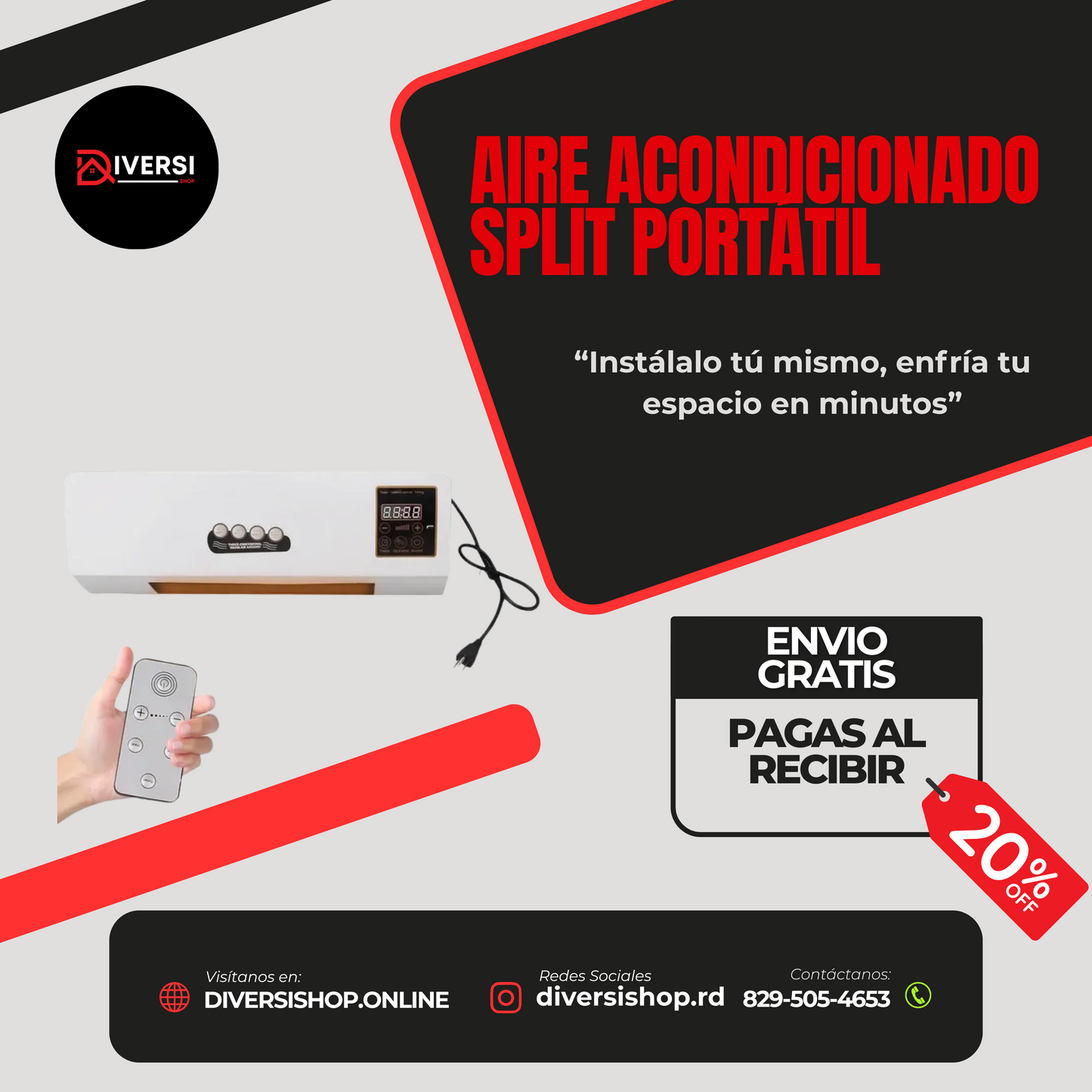 Aire Acondicionado Split Portátil – Instálalo tú mismo, enfría tu espacio en minutos 🌬️