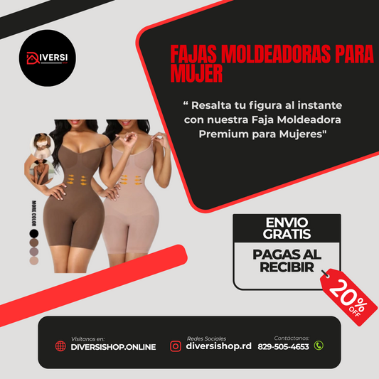 FAJA MOLDEADORA PARA MUJER - "Moldea tu figura en segundos con esta faja invisible y cómoda"