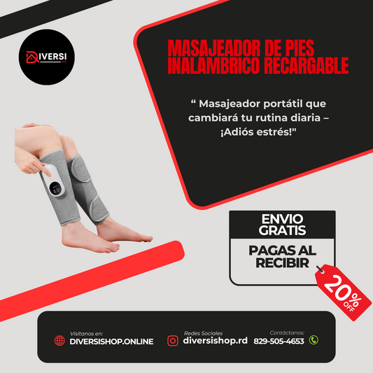 Masajeador de Pies Inalámbrico Recargable – Relájate y despídete del dolor 😌👣