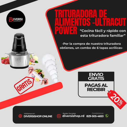 TRITURADORA DE ALIMENTOS -UltraCut Power “Cocina fácil y rápido con esta trituradora familiar”