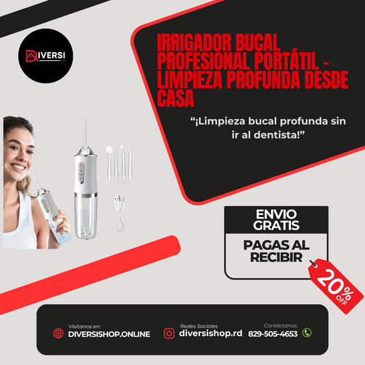 Irrigador Bucal Profesional Portátil – Limpieza profunda desde casa