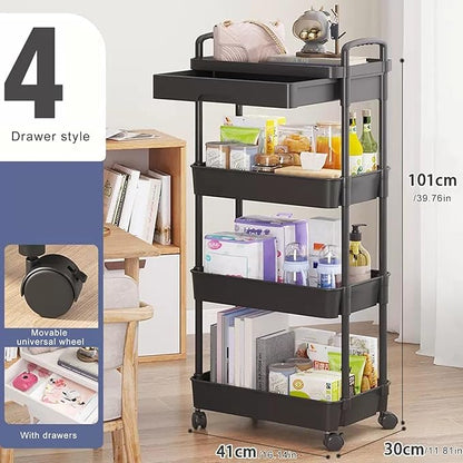 Estante Organizador de 4 Niveles con Ruedas + ¡Alfombra Absorbente GRATIS!