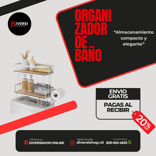 ORGANIZADOR DE BAÑO 2 NIVELES - Almacenamiento compacto y elegante