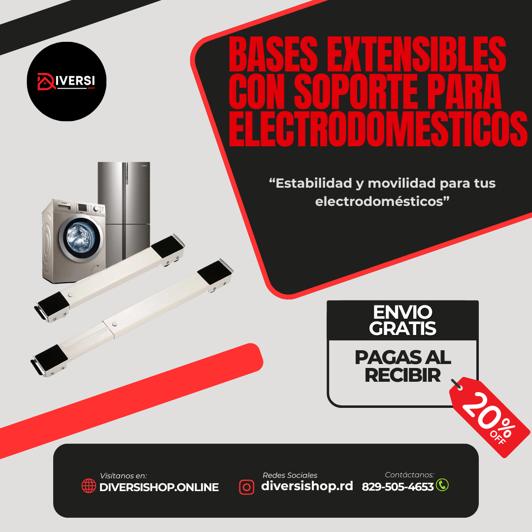 BASES EXTENSIBLES CON SOPORTE PARA ELECTRODOMESTICOS  - Estabilidad y movilidad para tus electrodomésticos