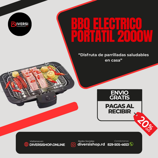 BBQ ELECTRICO 2000W - Disfruta de parrilladas saludables en casa