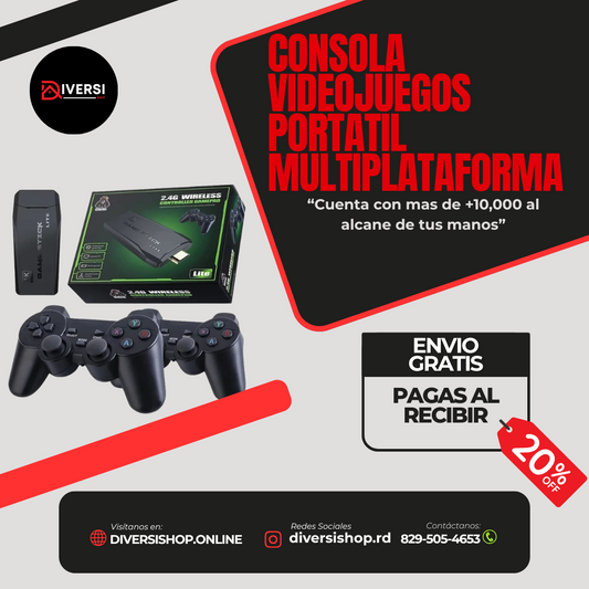 CONSOLA VIDEOJUEGOS PORTATIL MULTIPLATAFORMA, +10,000 JUEGOS