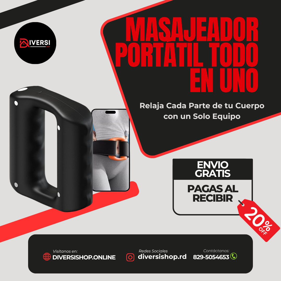 Masajeador Portátil Todo en Uno – Relaja Cada Parte de tu Cuerpo con un Solo Equipo