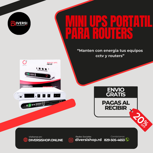 MINI UPS PORTATIL - Manten con energia tus equipos cctv y routers