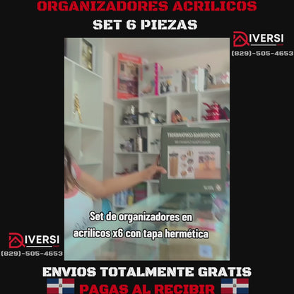 ORGANIZADORES ACRILICOS MULTIUSO SET 6 PIEZAS - Ordena tu hogar con estilo