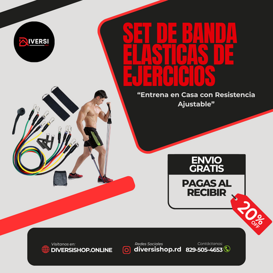 SET DE BANDA ELASTICAS DE EJERCICIOS - Entrena en Casa con Resistencia Ajustable