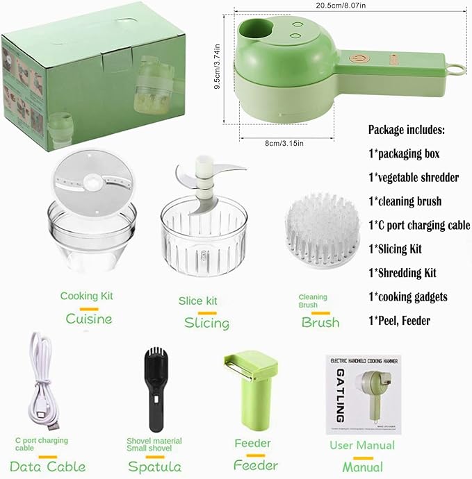 CORTADORA DE VEGETALES ELECTRICO - Corta tus vegetales y frutas como todo un profesional