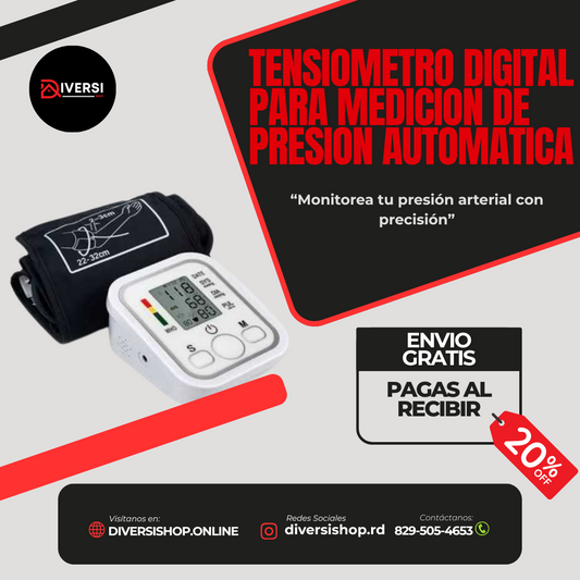 TENSIOMETRO DIGITAL PARA MEDICION DE PRESION AUTOMATICA - Monitorea tu presión arterial con precisión