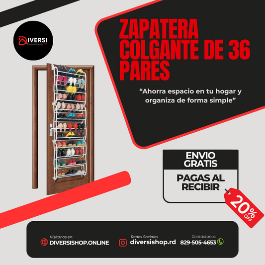 ZAPATERA COLGANTE DE 36 PARES - Ahorra espacio en tu hogar y organiza de forma simple